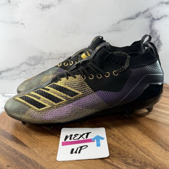 Mens size 12-adidas adizero 8.0 Black Gold Metallic Football Cleats D97650 main image 6